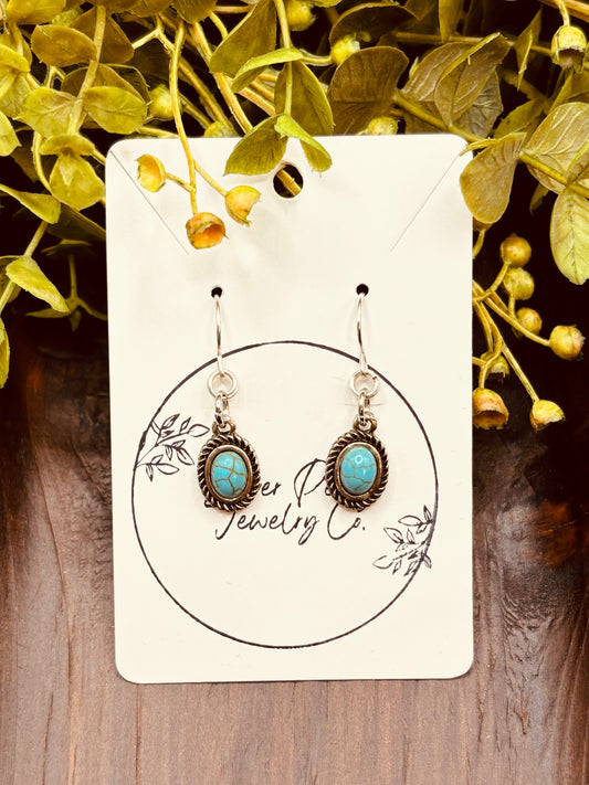 Antiqued Turquoise Dangles